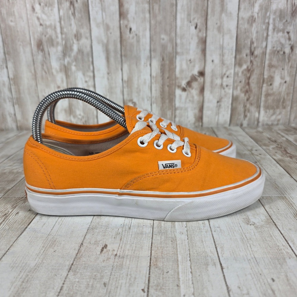 Vans Authentic Orange Canvas Low‎ Top Lace Up Sneakers Women US 6